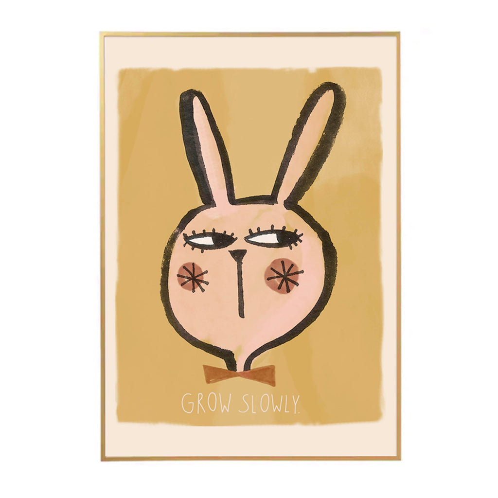 'Grow Slowly' Rabbit Wall Poster - 2 Sizes Available