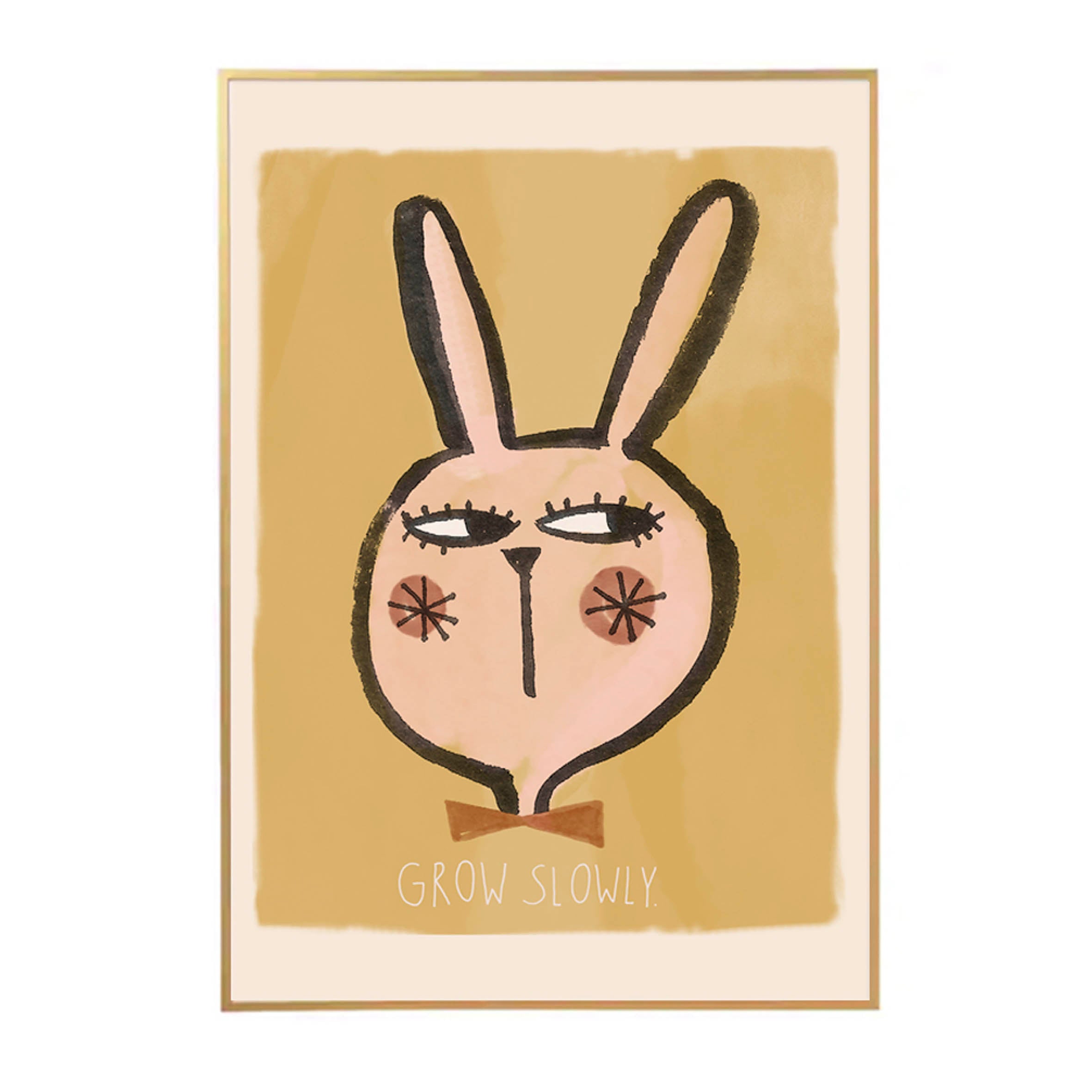 'Grow Slowly' Rabbit Wall Poster - 2 Sizes Available