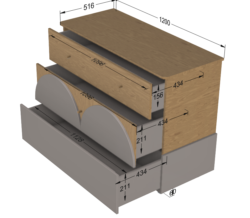 Handmade 'Bloom' Chest of Drawers