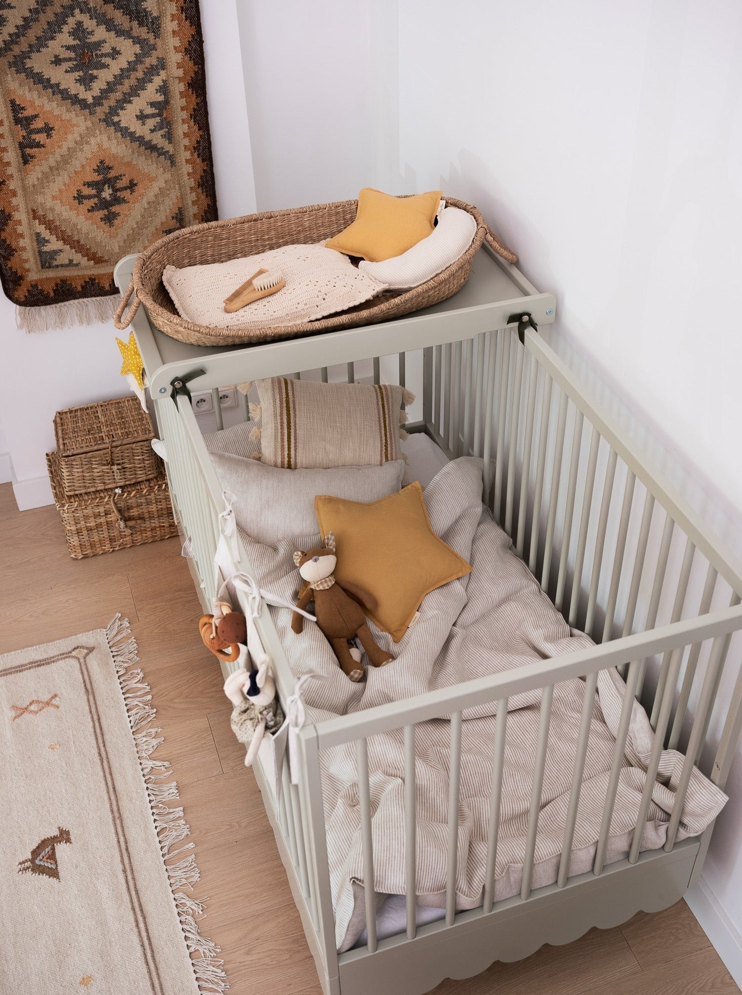 Handmade 'Babushka' Pink Cot Bed 70 x 140cm