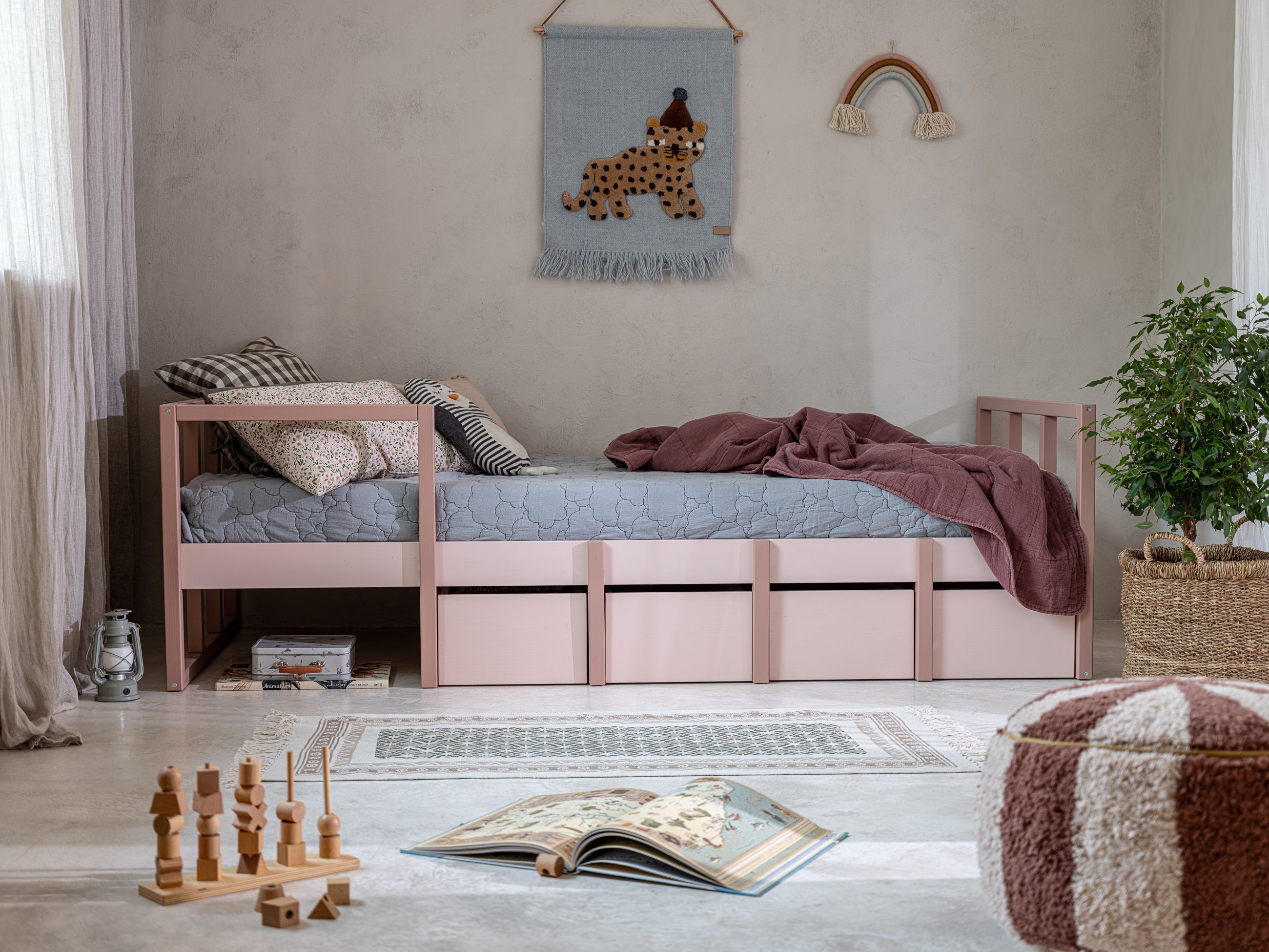 Handmade 'Tweens' Under Drawer for Bed 90 x 200cm (Pink)