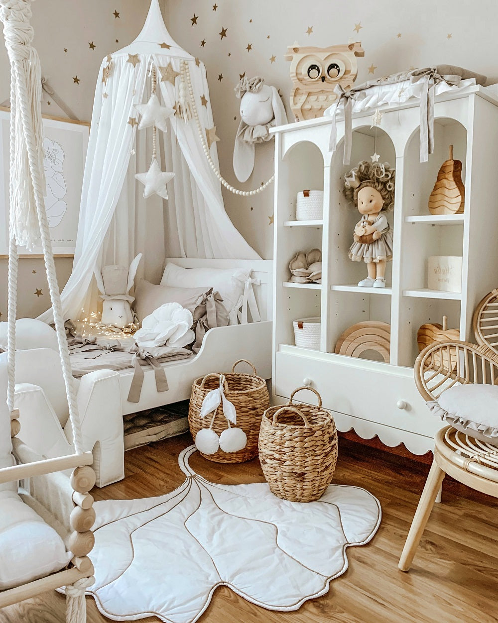 Handmade 'Babushka' White Bookshelf