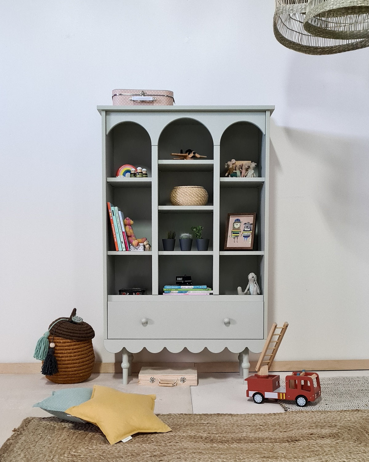 Handmade 'Babushka' Olive Bookshelf