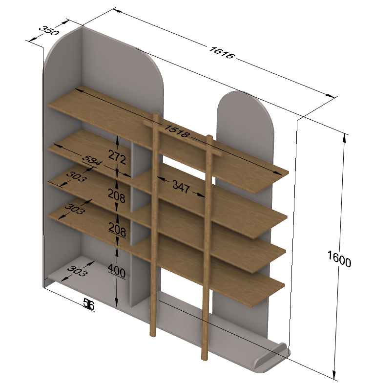 Handmade 'Bloom' Regal Bookshelf - 2 Sizes Available