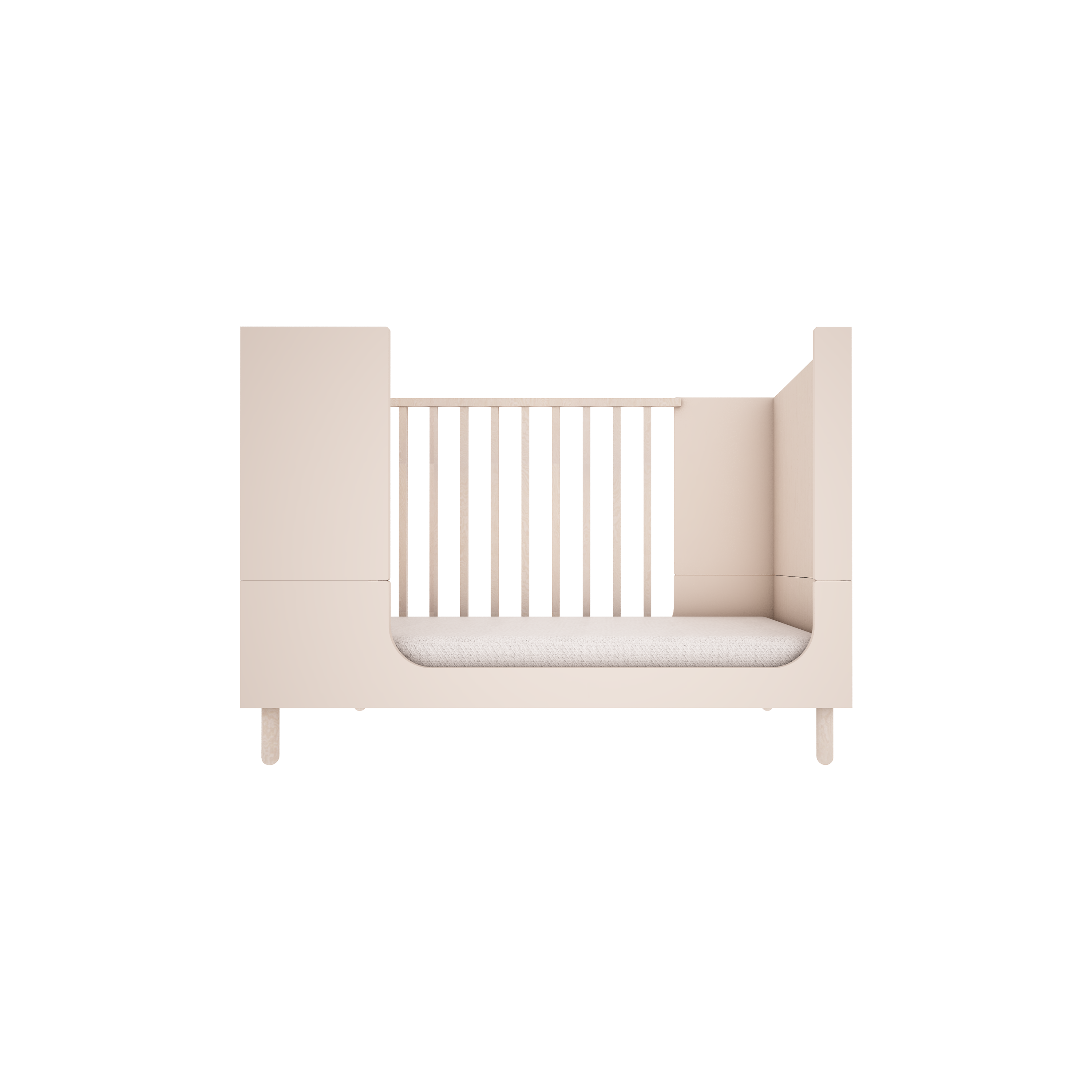 Handmade Birch 'River' Cot Bed 70 x 140cm - Sand