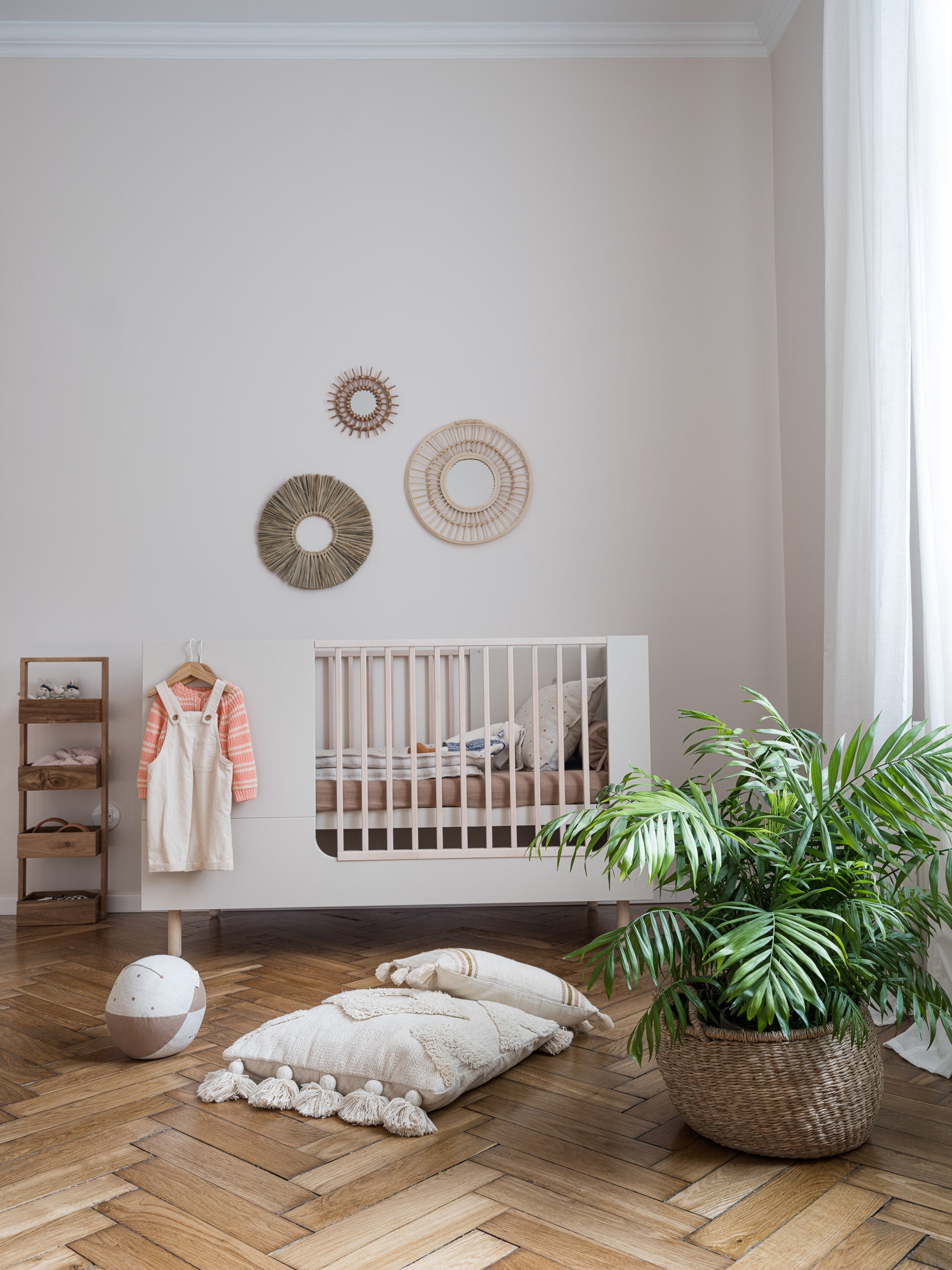 Handmade Birch 'River' Cot Bed 70 x 140cm - Sand