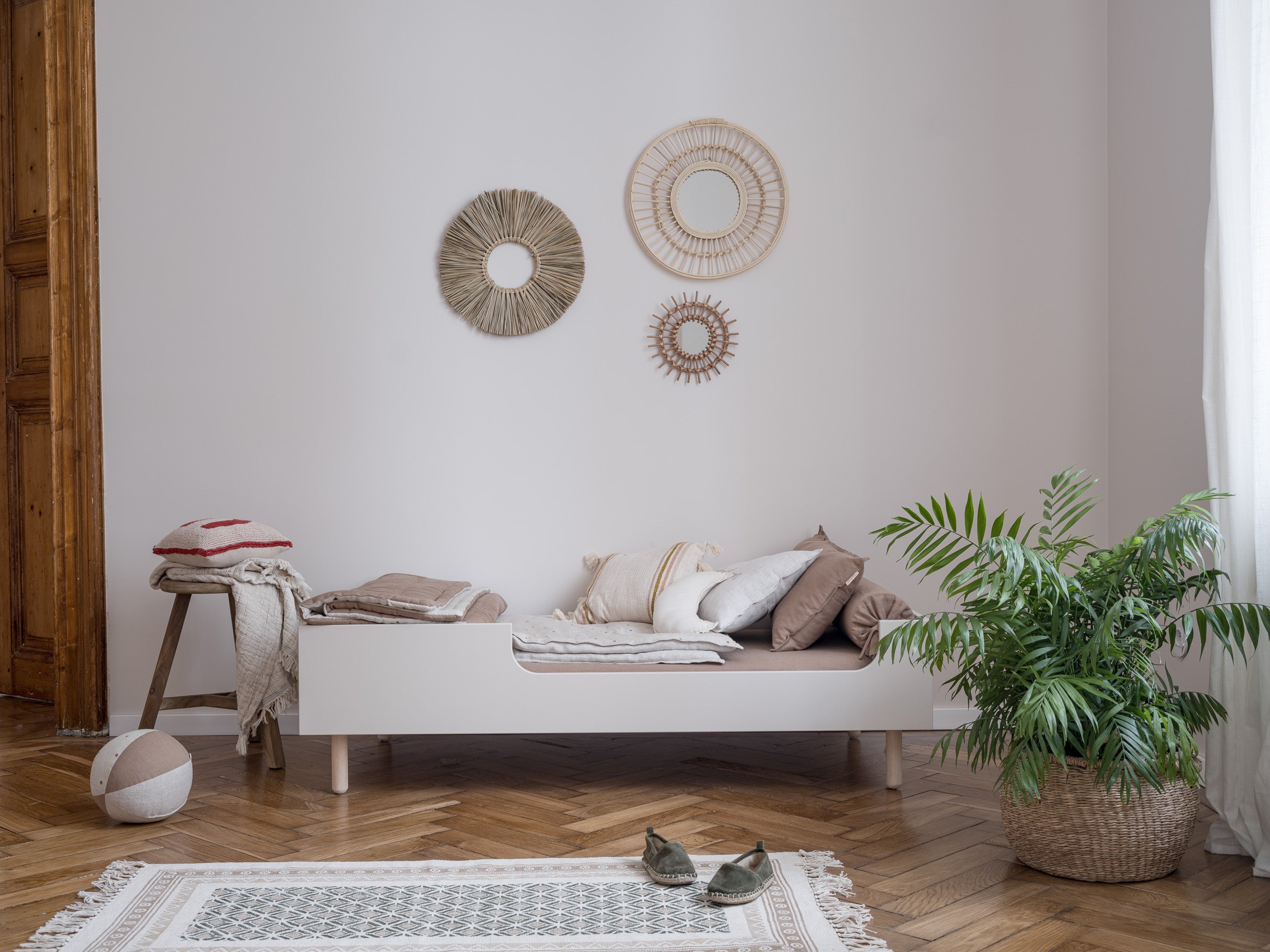 Handmade Birch 'River' Cot Bed 70 x 140cm - Sand