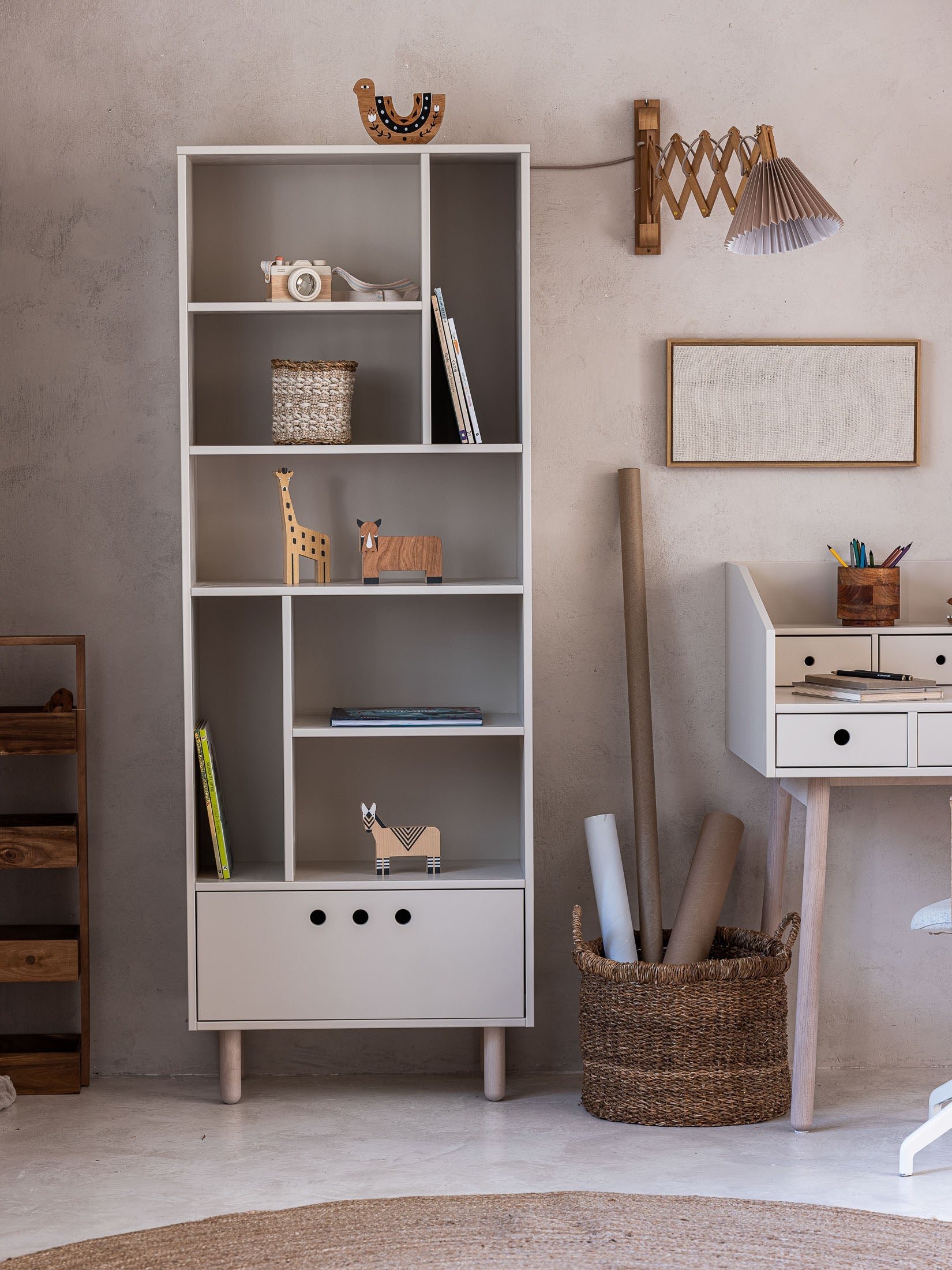 Handmade Birch 'River' Bookshelf - Sand