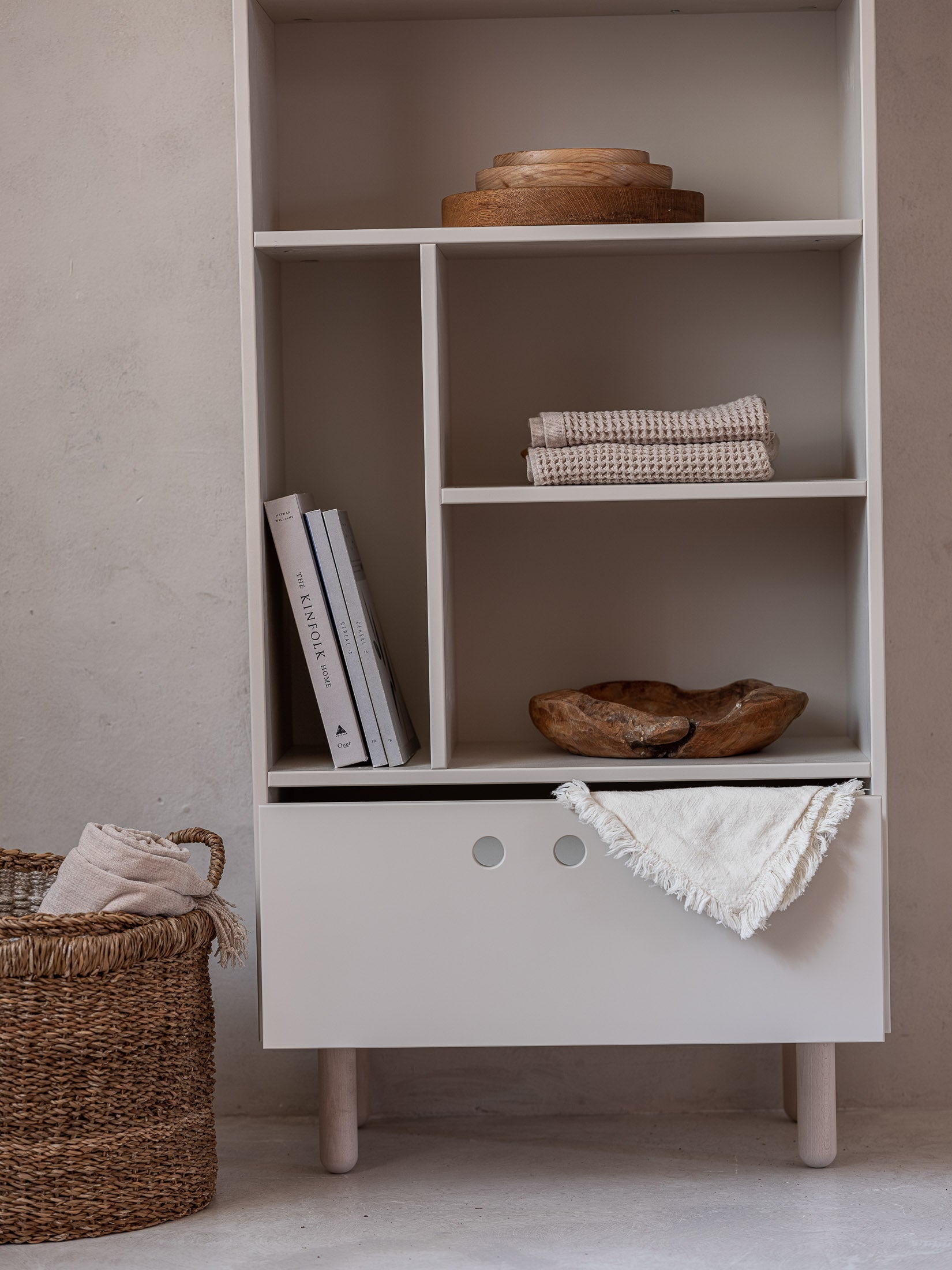 Handmade Birch 'River' Bookshelf - Sand