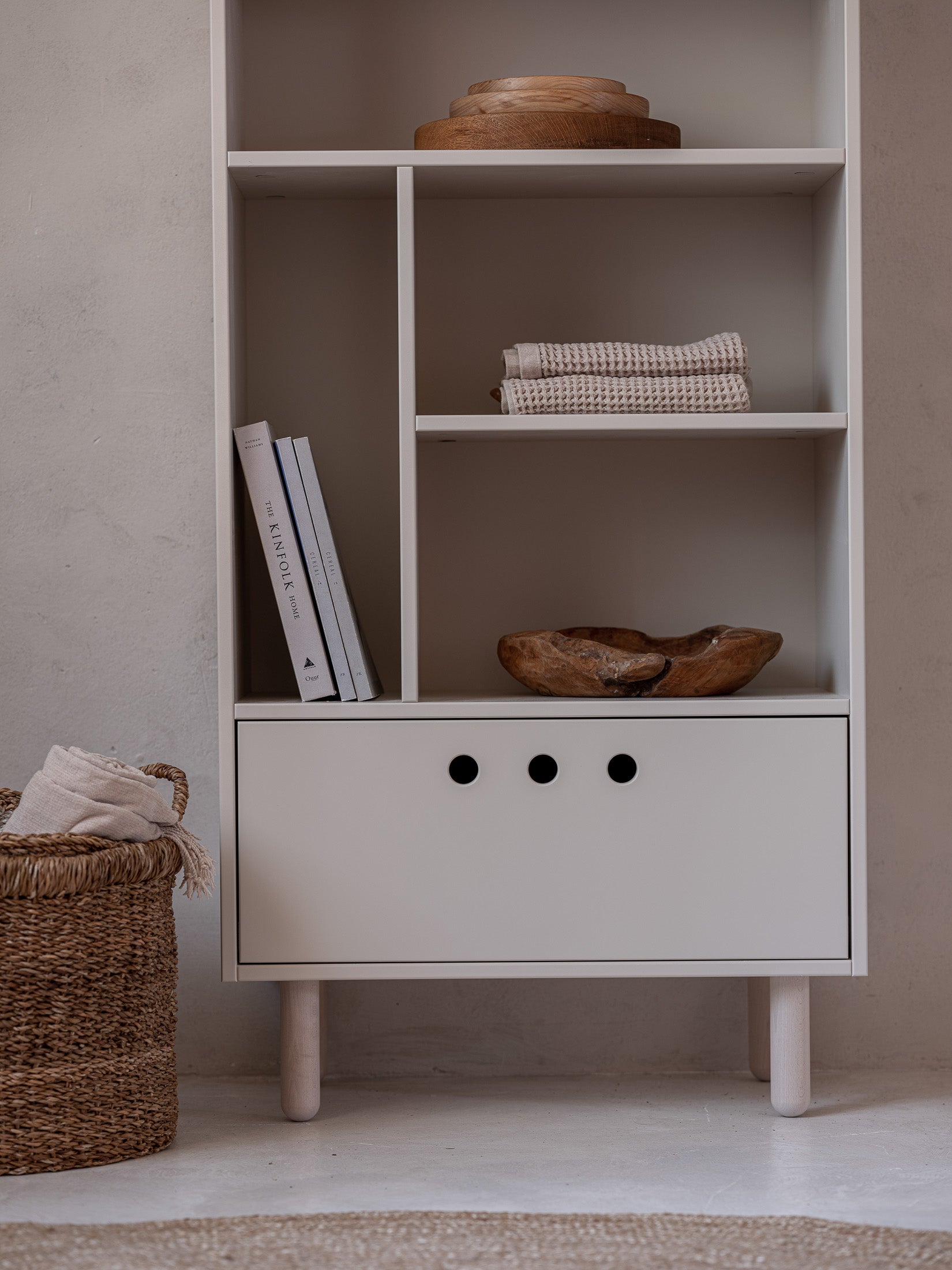 Handmade Birch 'River' Bookshelf - Sand