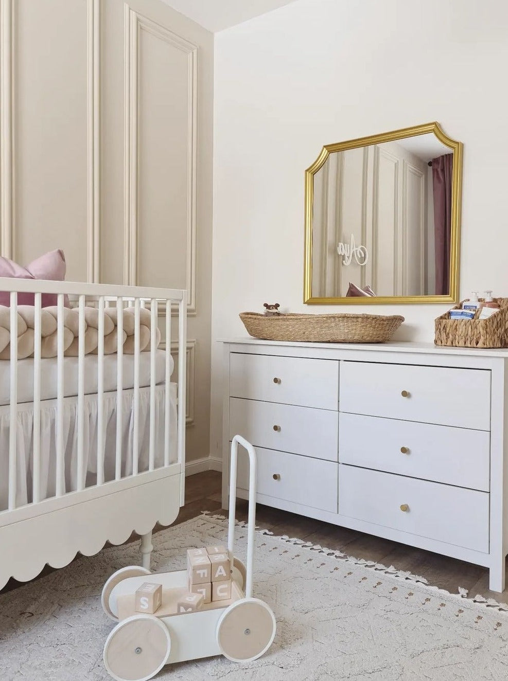 Handmade 'Babushka' White Cot Bed 70 x 140cm