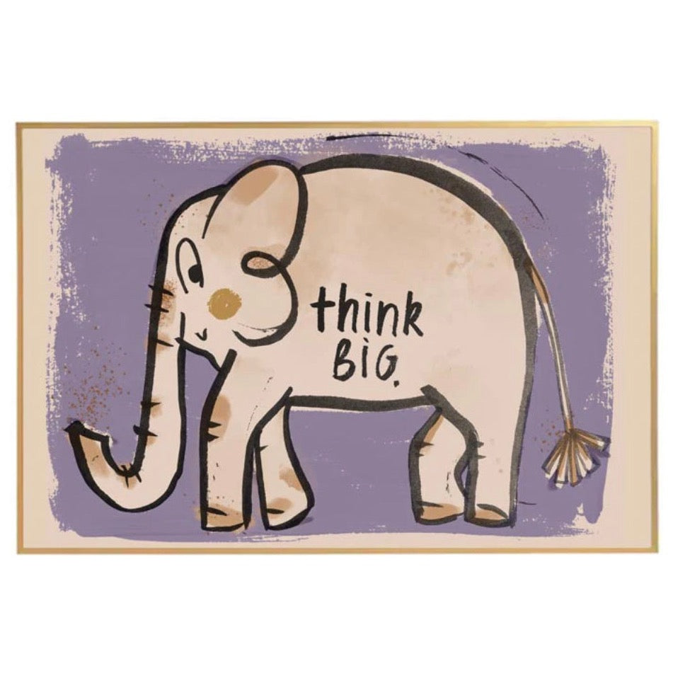 Oli Elephant 'Think Big' Wall Poster - 2 Sizes Available