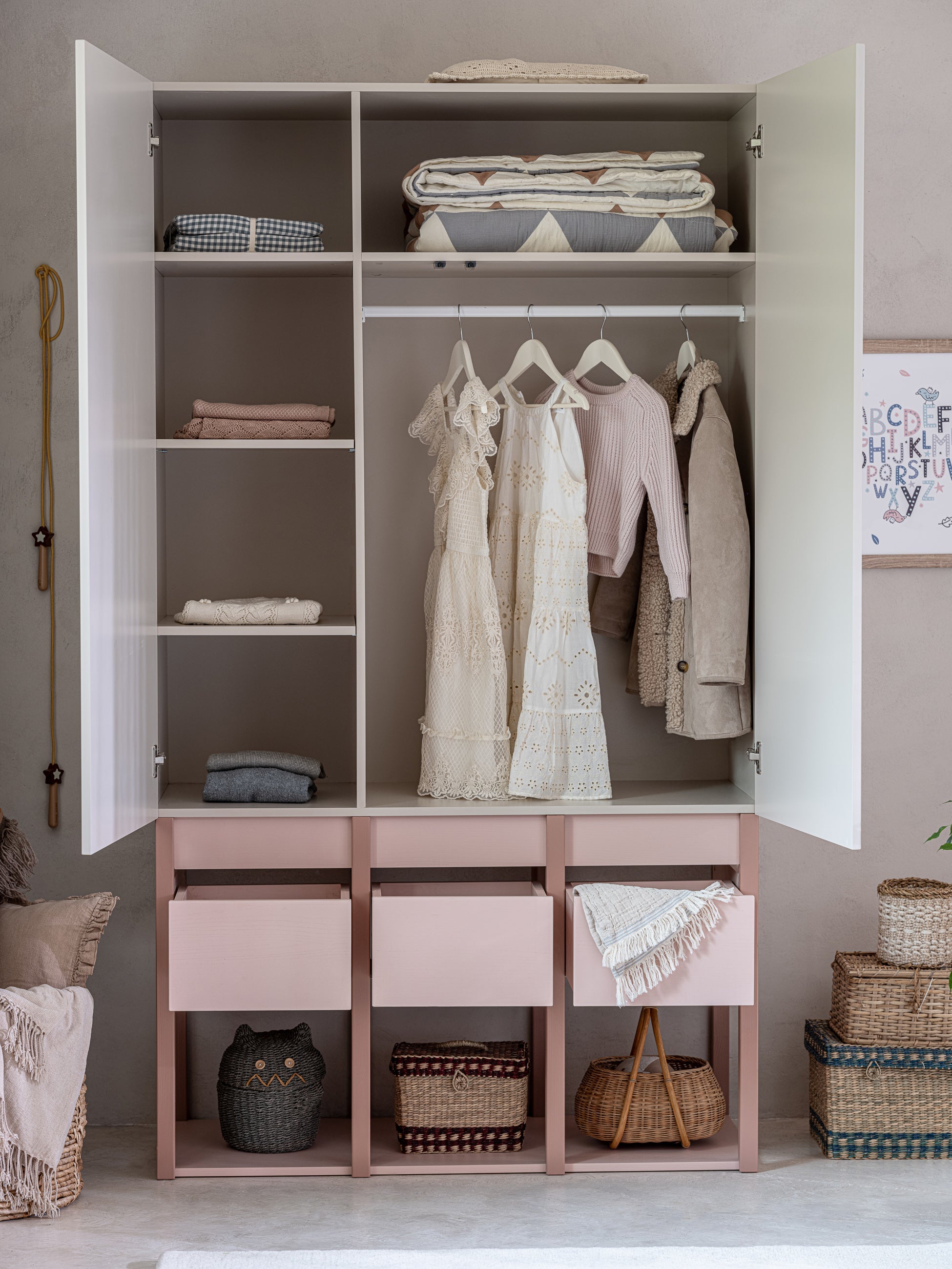 Handmade 'Tweens' Pink Wardrobe