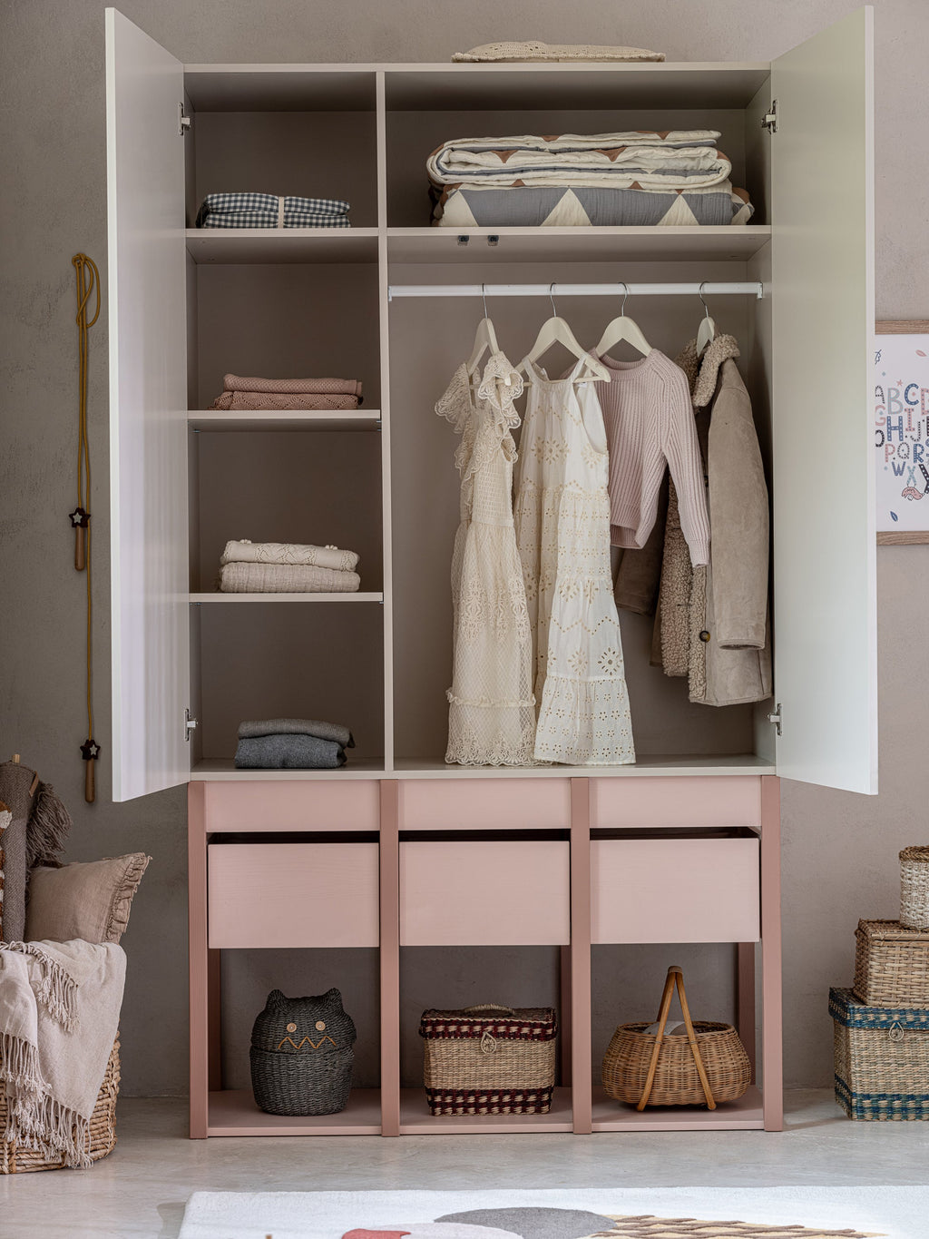 Handmade 'Tweens' Pink Wardrobe