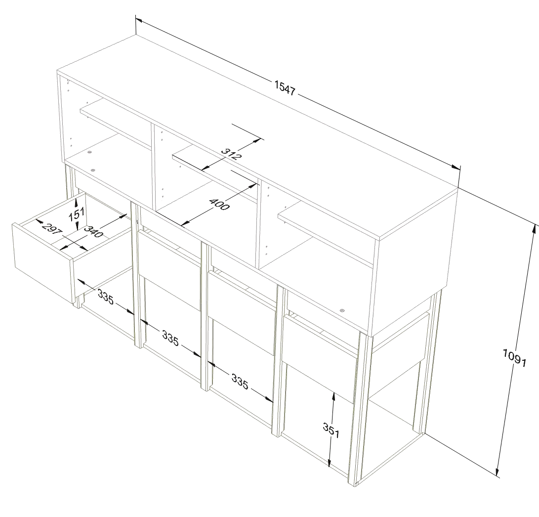 Handmade 'Tweens' Blue Chest of Drawers