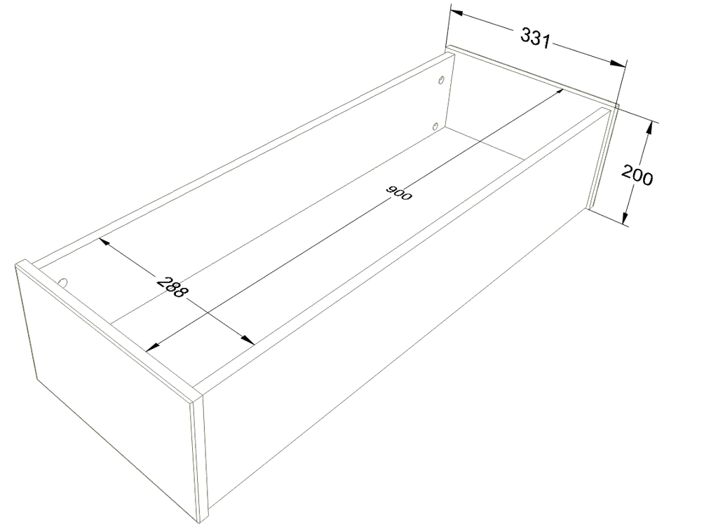 Handmade 'Tweens' Under Drawer For Bed 90 x 200cm - Blue