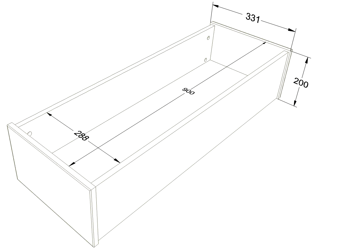 Handmade 'Tweens' Under Drawer For Bed 90 x 200cm - Blue