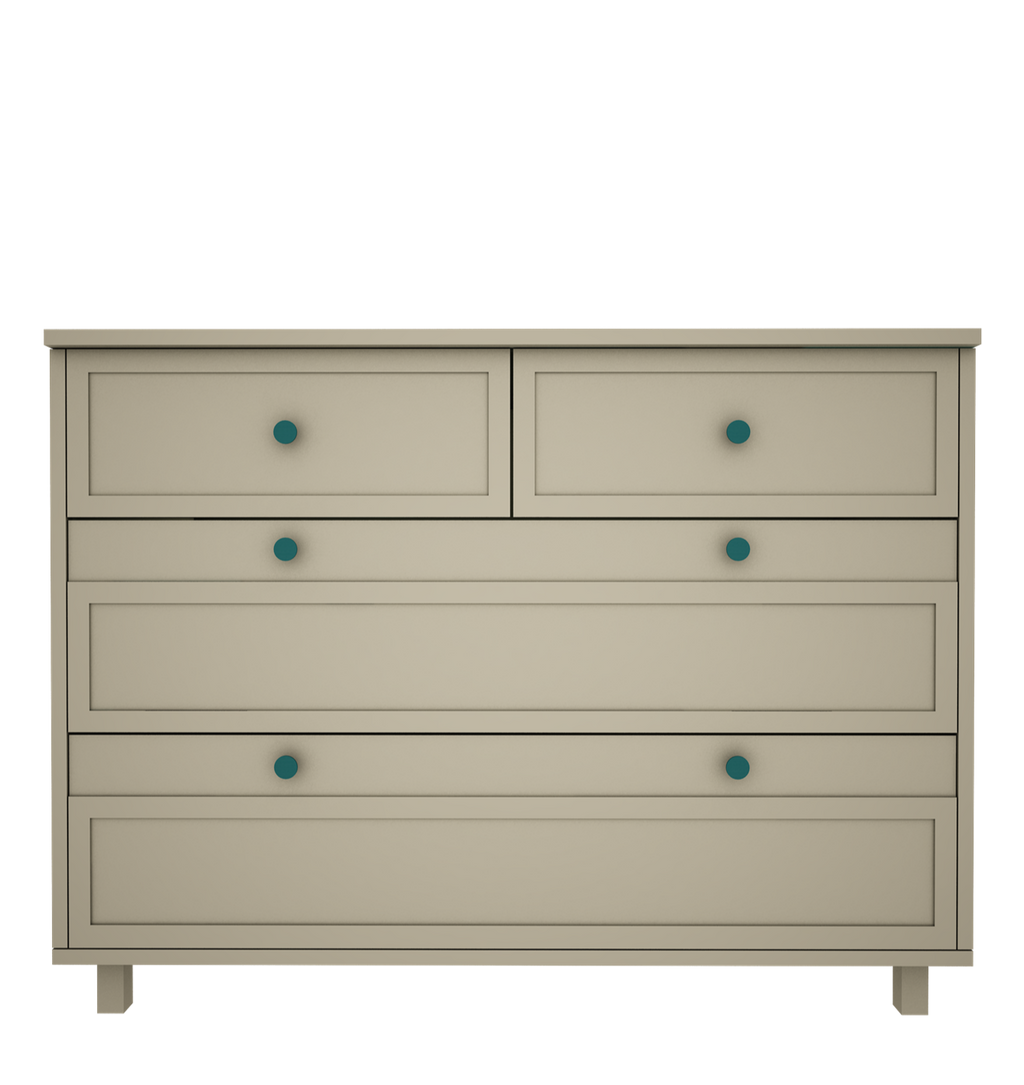 Handmade Vintage Chest of Drawers in Eucalyptus Green