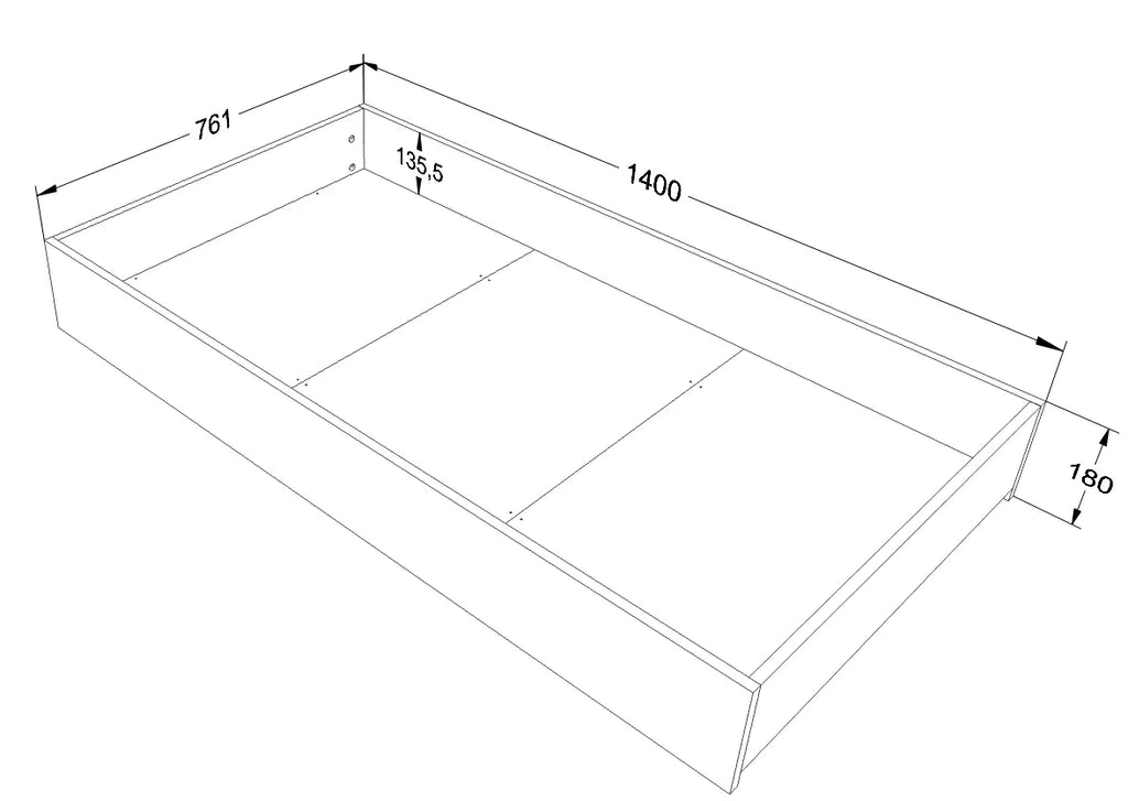 Handmade 'Tweens' Under Bed Drawer for 70x140 Bed - Blue